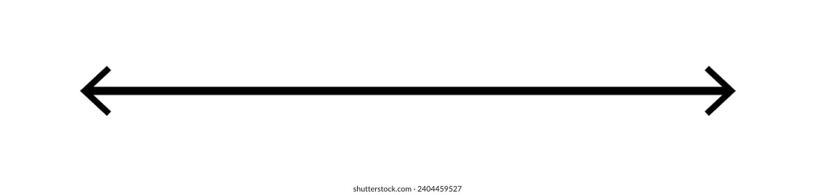 Long double straight black arrow. Direction indicator up, down or right, left. Isolated vector illustration on white background.