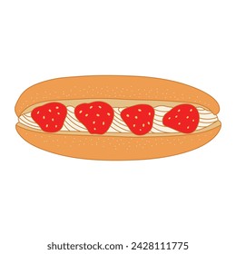 long doughnut icon Cartoon Vector illustration Isolated on White Background
