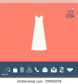 Long Dress, Evening dress, combination or nightie , the silhouette. Menu item in the web design Long Dress, Evening dress, combination or nightie , the silhouette. Menu item in the web design