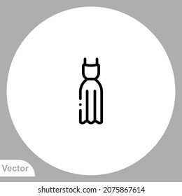 Long dress icon sign vector,Symbol, logo illustration for web and mobile