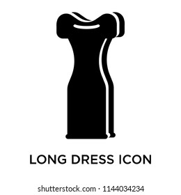 Long dress icon vector isolated on white background for your web and mobile app design, Long dress logo concept