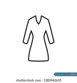 Long Dress Icon Vector Template Flat Design Illustration Design