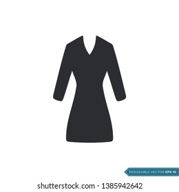 Long Dress Icon Vector Template Flat Design Illustration Design