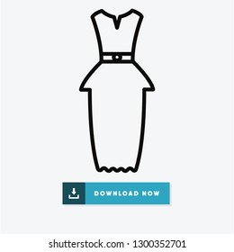 Long dress vector icon