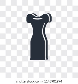 Long dress vector icon isolated on transparent background, Long dress logo concept