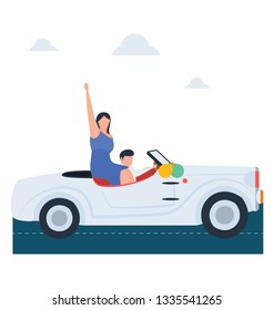 Long Drive  In Illustration Vector 