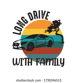 long drive retro vintage t shirt design