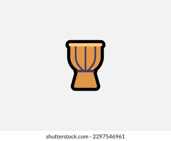 Long Drum vector icon. Emoji illustration. Isolated Drum vector emoticon