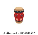 Long Drum vector isolated icon. African drum emoji illustration. Long Drum vector isolated emoticon