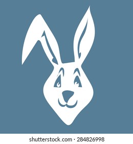  long ears hare on vintage background