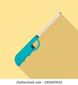 Long electric lighter icon. Flat illustration of long electric lighter vector icon for web design