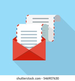 Long email icon vector illustration 
