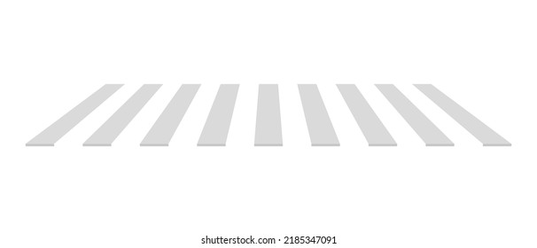 Long Empty Crosswalk On White Background