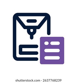 long envelope duotone icon. Sleek and modern vector icon for websites, mobile apps, marketing materials, and corporate design. Fully scalable and ready to use.