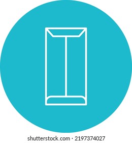 Long Envelope line circle icon vector image. Can also be used for web apps, mobile apps and print media.
