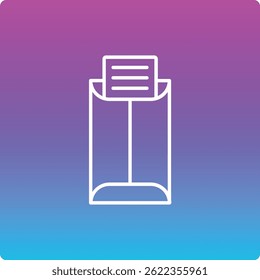Ícone de vetor de Envelope Longo. Pode ser usado para impressão, aplicativos móveis e da Web.