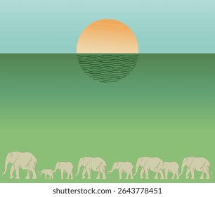 A long and epic journey of a large elephant family
