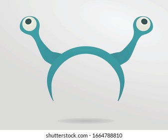 Cabeza azul de ojo largo. ilustración vectorial