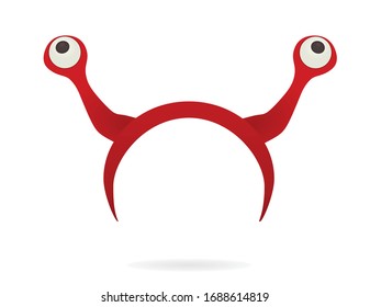 Long eye red headband. vector illustration