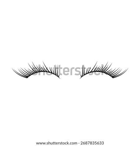 long eyelash outline design element