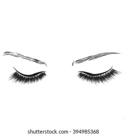 Long Eyelashes and eyebrows eyes drawing make up icon