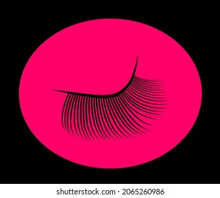 Long eyelashes on the background. Symbol. Vector illustration.