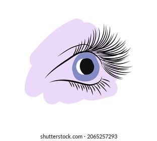 Long eyelashes on an isolated background. Symbol. Vector illustration.