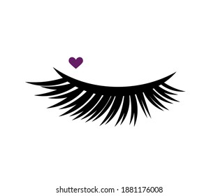 Largas pestañas sobre un fondo blanco. Símbolo. Ilustración vectorial.