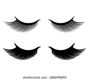 Long eyelashes on a white background. Symbol. Vector illustration.