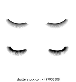Long eyelashes on a white background.