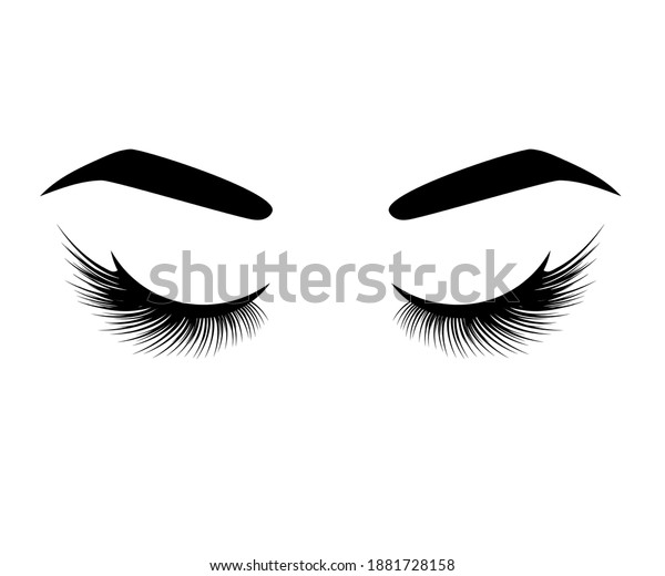 Long Eyelashes On White Background Symbol Stock Vector (Royalty Free ...