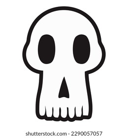 Long Face Skull Patch V65 Patch Streetwear, Urban Design White and Black Colors Patch Commercial Use