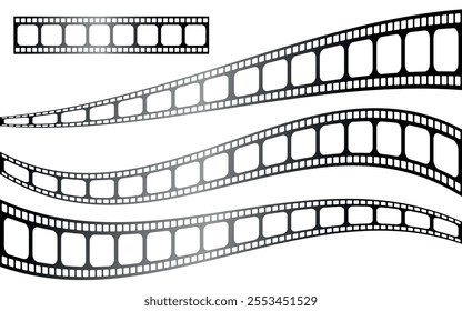 Long Film Strip Vector - 3 Wave Styles + Default. 100% Transparency.
