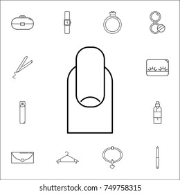 Long fingernail icon. Set of woman accessories icons. Web Icons Premium quality graphic design. Signs, outline symbols collection, simple icons for websites, web design, mobile app on white background