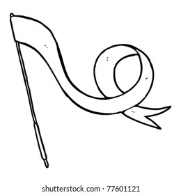 long flag in wind cartoon