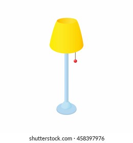Long floor lamp icon in cartoon style isolated on white background. Illumination symbol