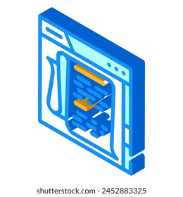 long form content seo isometric icon vector. long form content seo sign. isolated symbol illustration
