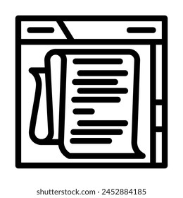 long form content seo line icon vector. long form content seo sign. isolated contour symbol black illustration