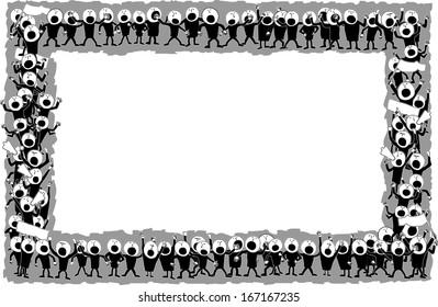 Long frame with striking people