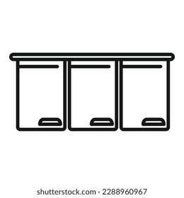 Long furniture icon outline vector. Interior kitchen. Stove cook