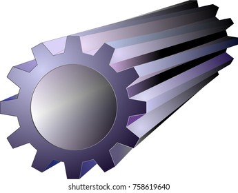 Long gear vector illustration isolated