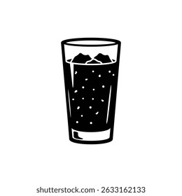 Long Glass with Crushed Ice Texture and Refreshing Drink