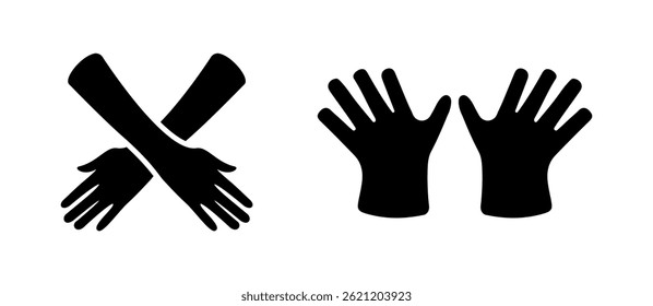Lange Handschuhe Illustration Vektor Kollektion