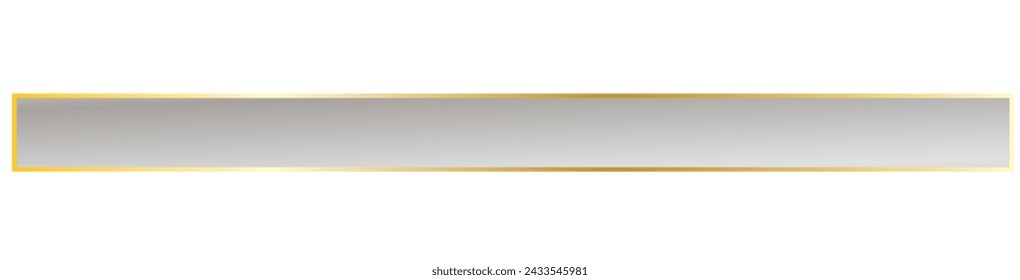 long gold and silver ribbon banners with gold and silver frame on white background