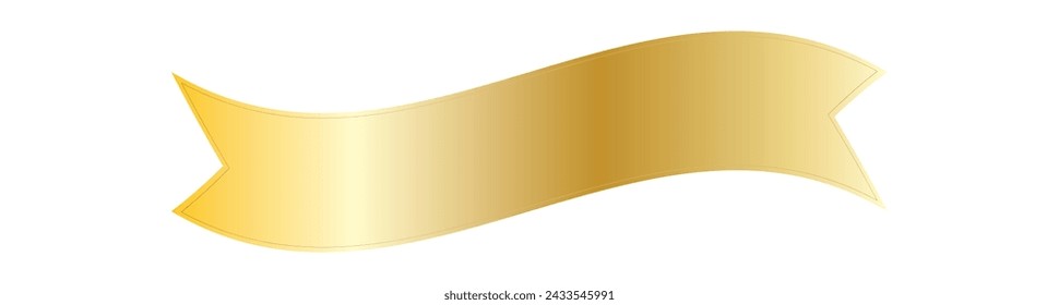 long gold and silver ribbon banners with gold and silver frame on white background