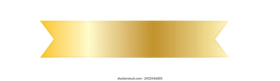 long gold and silver ribbon banners with gold and silver frame on white background