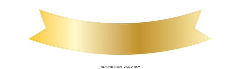 long gold and silver ribbon banners with gold and silver frame on white background