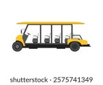 Long golf car. Simple flat illustration