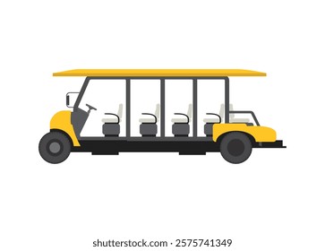 Long golf car. Simple flat illustration