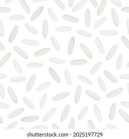 Caricatura de vectores de arroz de grano largo sin fisuras para el diseño, la etiqueta y el embalaje del mercado de los agricultores de plantilla. Proteína de energía natural súper alimento orgánico.